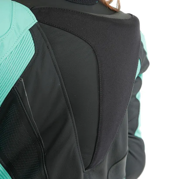 Dainese Killalane One Piece Lady Suit Perforated Leather Black Aqua Green